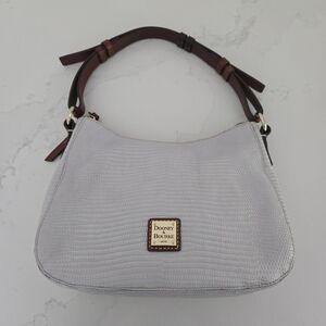Dooney & Bourke Satchel Lizard Embossed Leather Small Kiley Hobo Handbag Lilac
